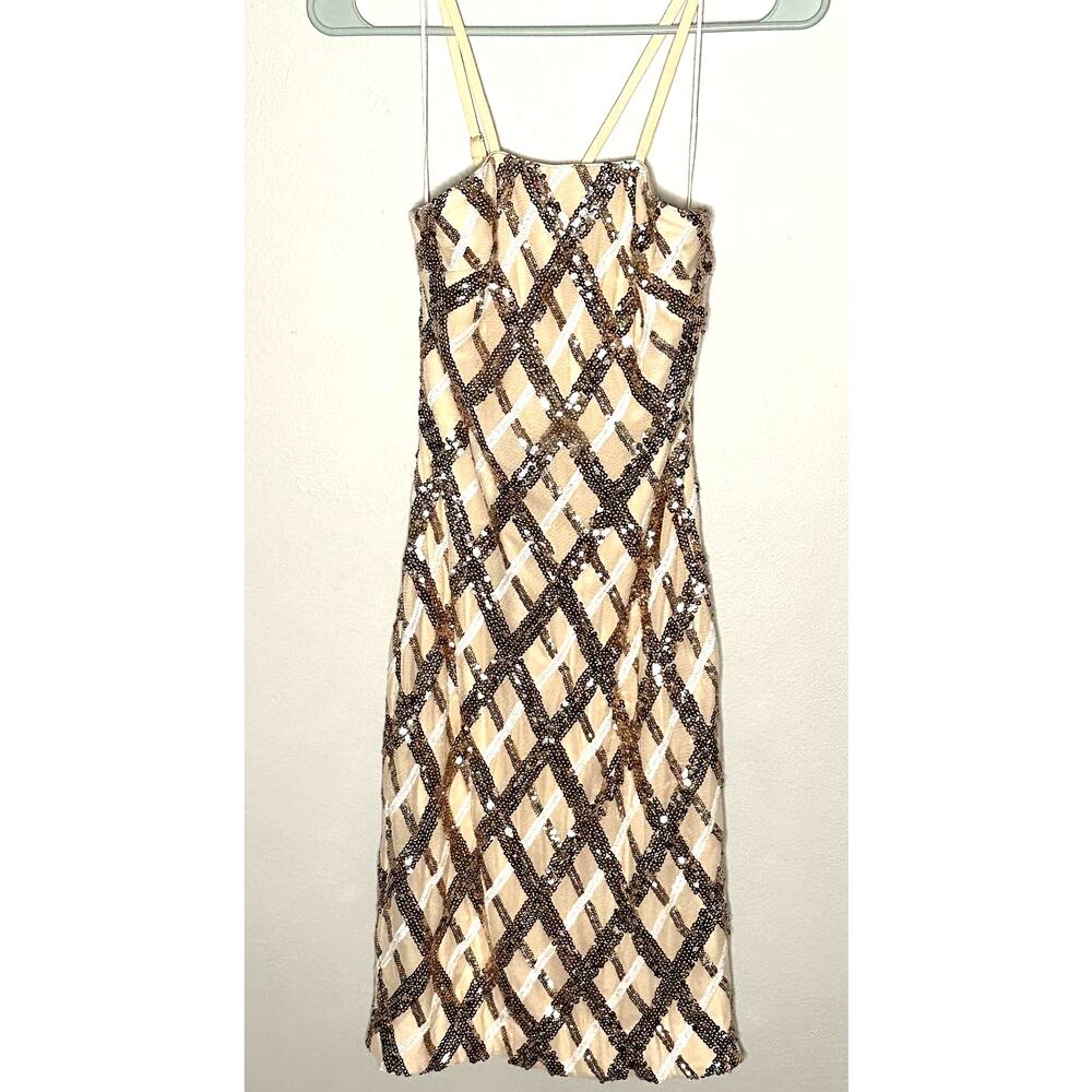 Dress The Population Sequin Bandage Style Multiple Strap Dress size Extra Small